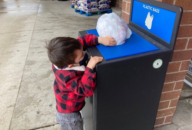 Tips for Living More Sustainably Every Day: Recycle plastic bags and switch to reusable