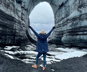 Adventurous families can visit a glacier, explore an ice cave, walk on a black-sand beach, or hike up a volcano.