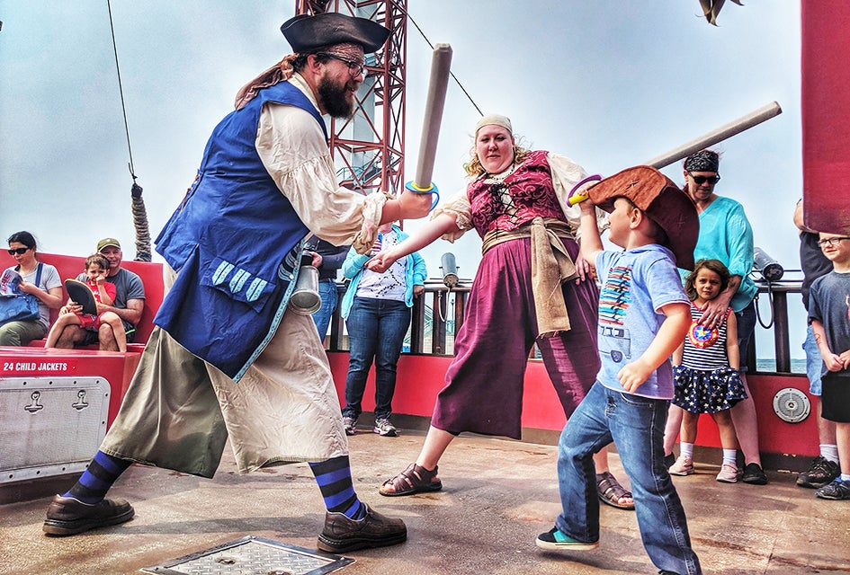 No one walks the plank, but everyone has fun with with Scallywag’s Pirate Adventures in Erie. Photo courtesy of Scallywag's Pirate Adventures.