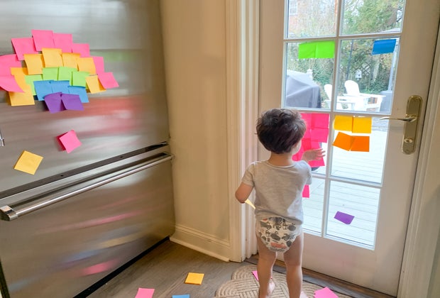 Screen-Free Toddler Activities: Sticky Notes