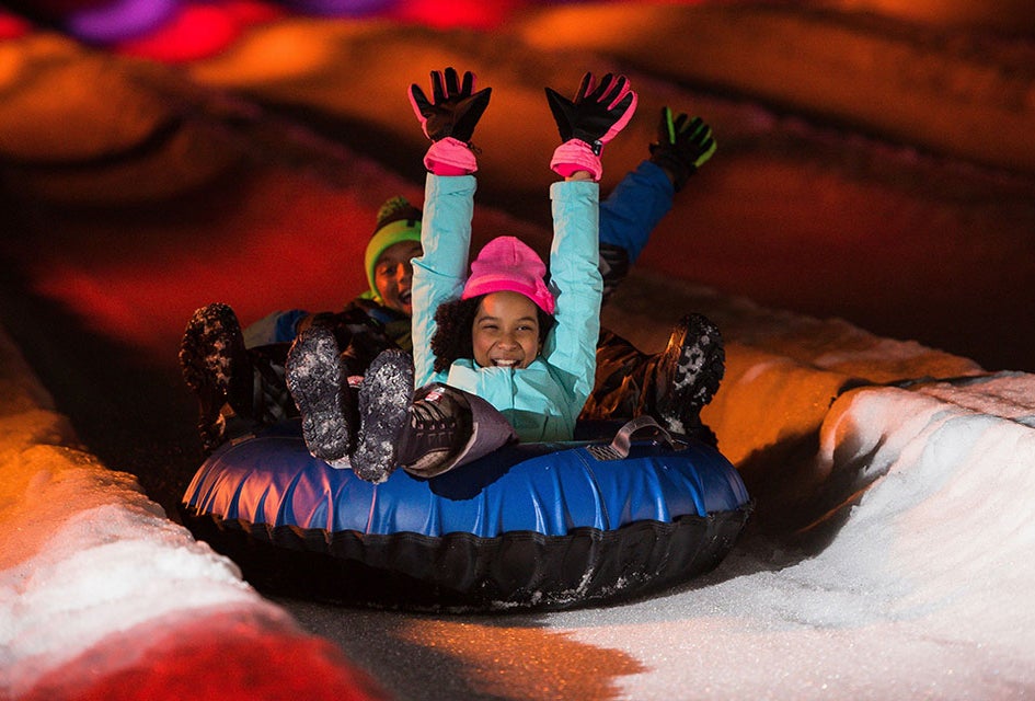 Try Galactic tubing at Camelback Mountain for nighttime family adventures. Photo courtesy of Camelback