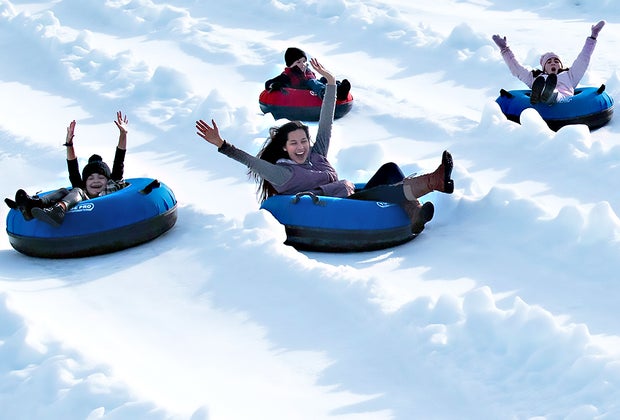 snow tubing at snow island 25 Things We Are Excited To Do in Atlanta with Kids This Winter