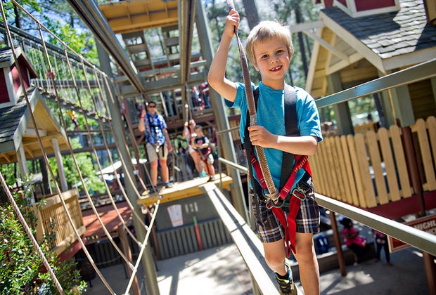 SkyHike and Geyser Towers at Stone Mountain Park