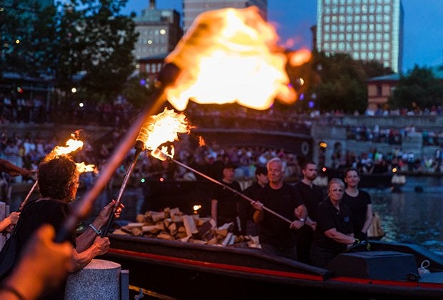 Head to Providence for family fun at WaterFire, one of the top things to do in Rhode Island with kids!