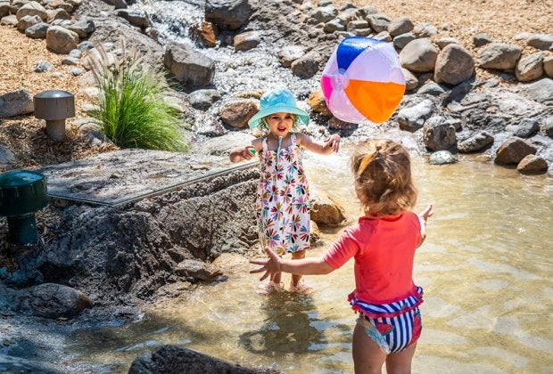 Splash and play at summer camp, Kidspace style. Kidspace Campout photo by Jamie Pham