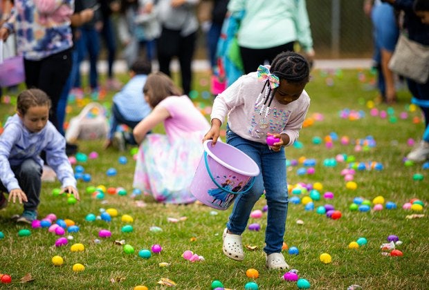 Hop into fun at the Easter Egg Hunt & Eggs-stra Special Needs Egg Hunt in Norcross. Photo courtesy of the event