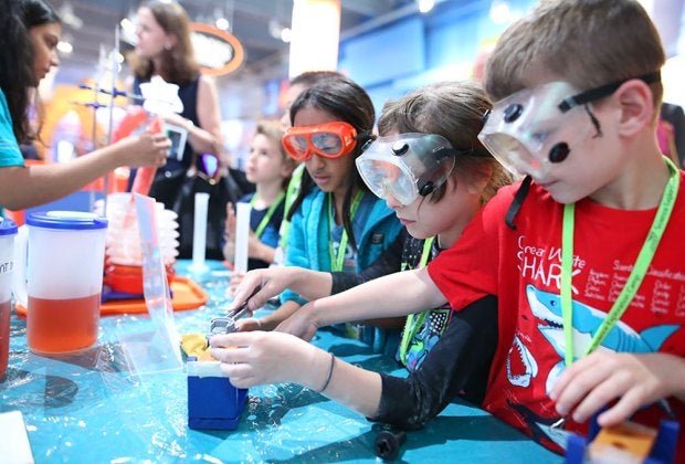 The experiments keep kids engaged at the top STEM summer camps for CT kids. Photo courtesy of the Connecticut Science Center