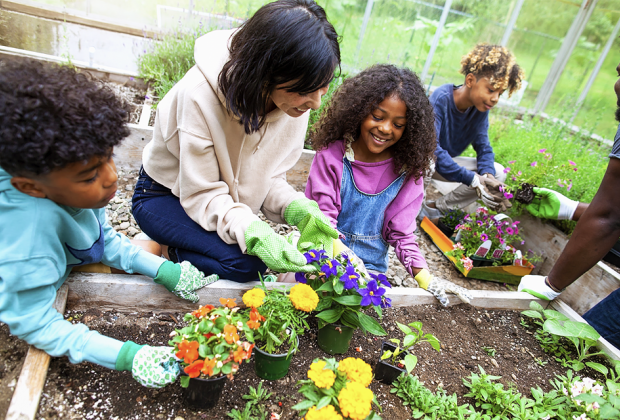 Gardening with your kids is rewarding, results in stuff to eat, and is also great for the planet!