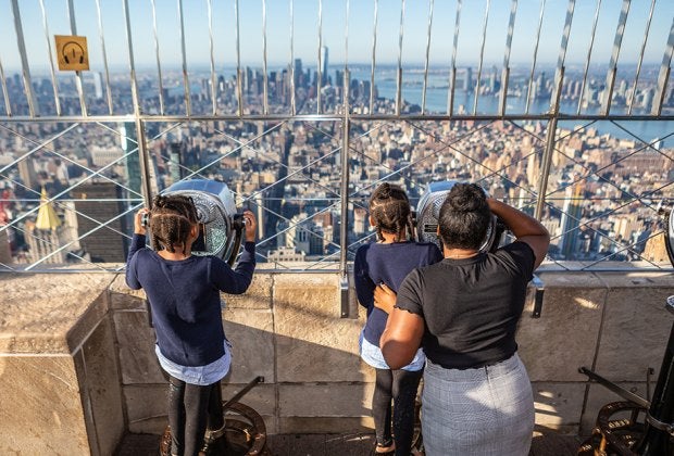 The Empire State Building is a classic NYC landmark that's worth visiting with kids during your next NYC trip or daycation. 