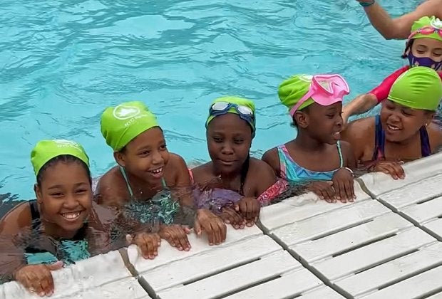 Kids can learn to swim for free through the NYC Parks Department. Photo by Jody Mercier