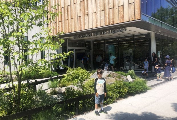 The Greenpoint Public Library and Environmental Center is striking indoors and out.