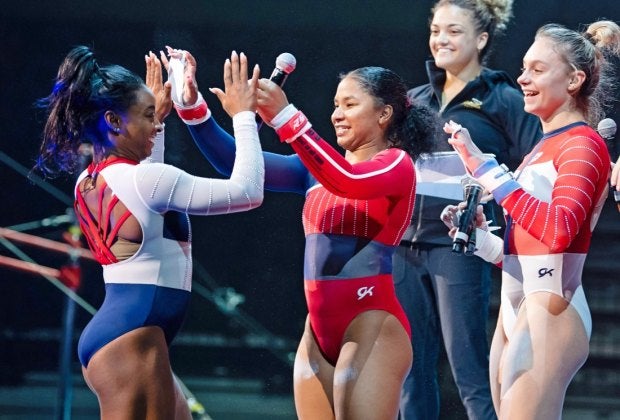 Simone Biles and Jordan Chiles are great competitors and great friends. Photo by John Cheng