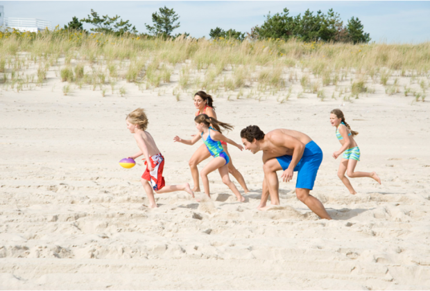 Nothing beats family fun at the white sandy beaches in the Hamptons. Photo courtesy Discover Long Island