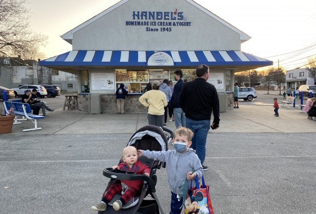 Pick from more than 40 flavors at Handel's Ice Cream parlor.