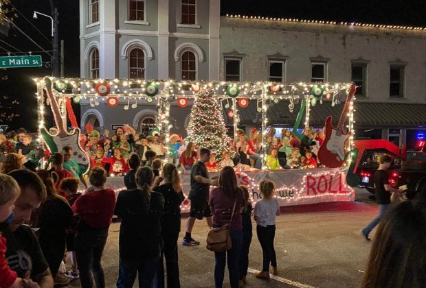 Head to the historic town of Brenham, founded in 1844. Photo of the Christmas Stroll and Lighted Parade courtesy of cityofbrenham.org