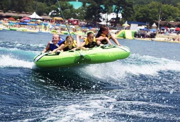 Lakeview Marina offers motorboat-towed tubing adventures on Lake Hopatcong.