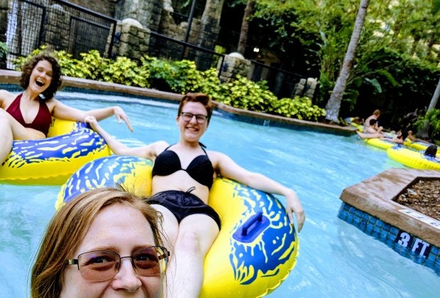 Hit the lazy river, a water slide, or one of the many pools!