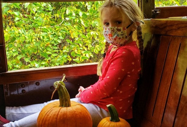 Kids are wide-eyed taking a trolley ride to a pumpkin patch where they can PYO to decorate at the museum's craft tables. Photo courtesy of the Connecticut Trolley Museum