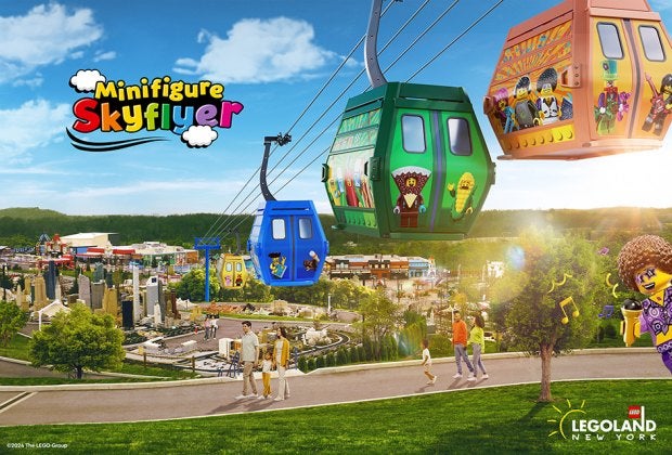 Take to the skies on Legoland New York's new Minifigure Skyflyer. Rendering courtesy of the resort 