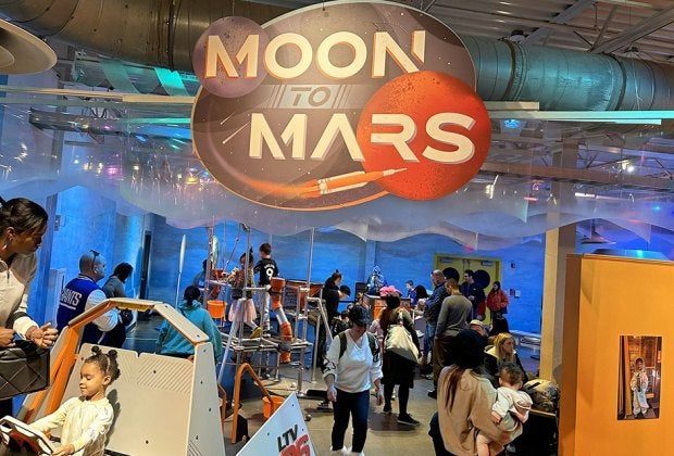 Check out the new exhibit "Moon to Mars" at the Long Island Children's Museum. Photo by Jennifer Voit
