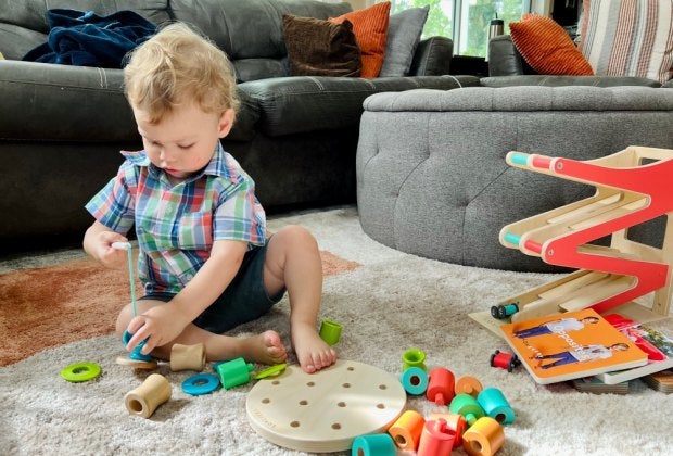 Some kits, like this Lovevery box, are available for kids as young as a few weeks old. Photo by Gina Ragland