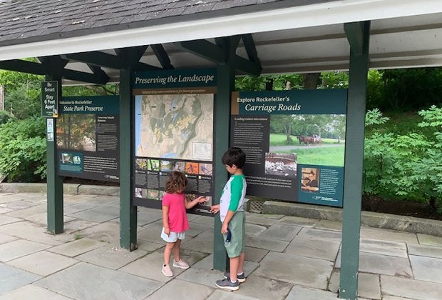 Rockefeller State Park Preserve encompasses the former estates of John D. and William Rockefeller