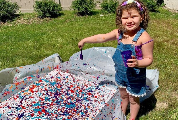 Its always better to make a beautiful mess outside! Photo courtesy of MoCA Westport