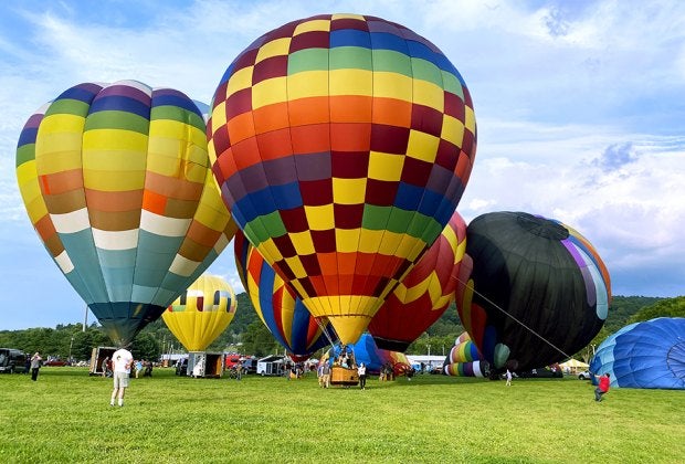 Take in a sky full of colorful balloons at the Warren County Hot Air Balloon Festival. Photo courtesy of the festival