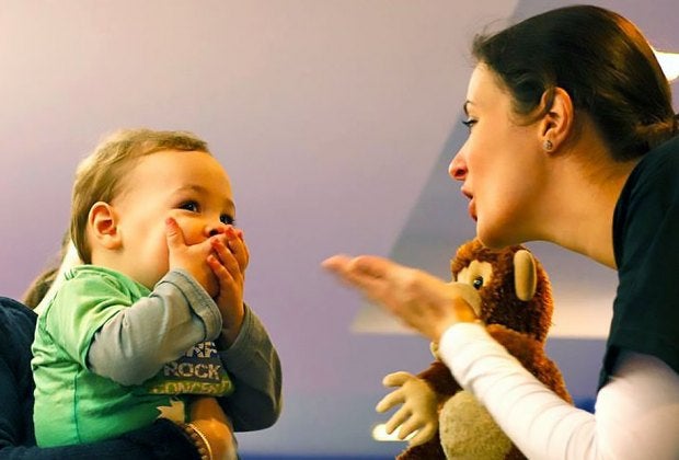 Babies take baby sign language classes in NYC at Signing Up. Photo courtesy of Signing Up