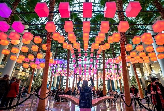 The Luminaries Return to light up the Winter Garden at Brookfield Place. Photo courtesy of Brookfield Place