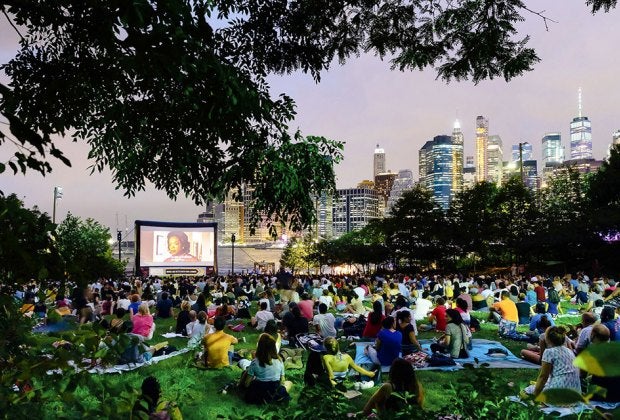 Enjoy the popular Movies With a View series at Brooklyn Bridge Park in July and August. Photo by Etienne Frossard