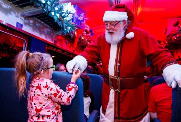 Take a magical one-hour trip to the North Pole on the Polar Express in Whippany, New Jersey. Photo courtesy of Morristown and Eerie Railway