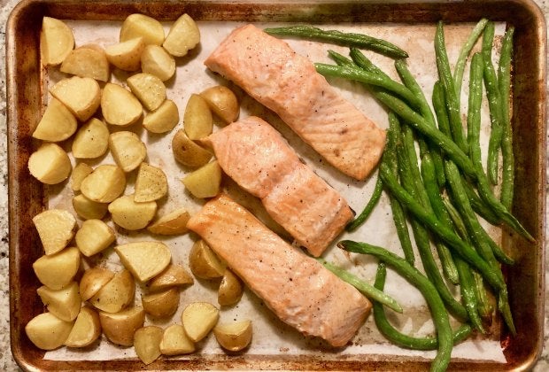 One pan or one sheet meals are easy to make with kids.