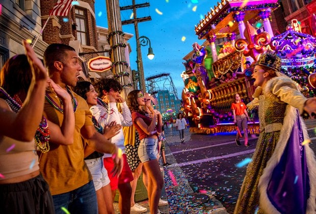 Keep the Mardi Gras celebration going at Universal Orlando through March. Photo courtesy of Universal