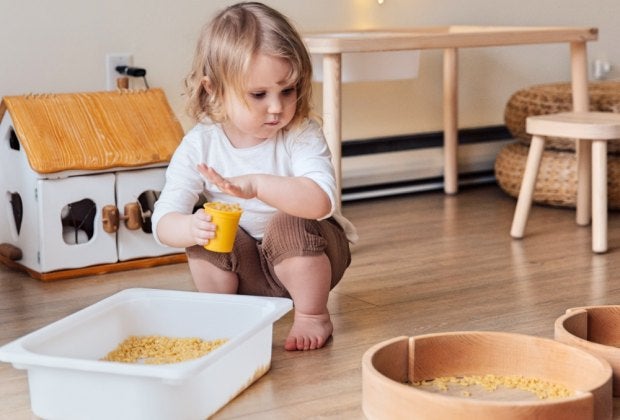 Have some simple sensory activities ready to go in your playroom. Photo by Tatiana Syrikova via Pexels