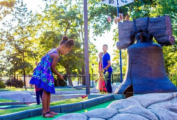 Franklin Square Features Center City's only miniature golf course. Photo courtesy of Historic Philadelphia