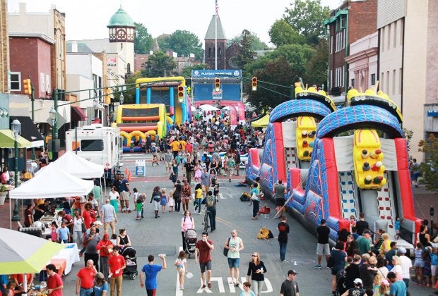 PlayDay South Orange turns the street into a  bouncy, fun-filled day! Photo courtesy of the Village Green