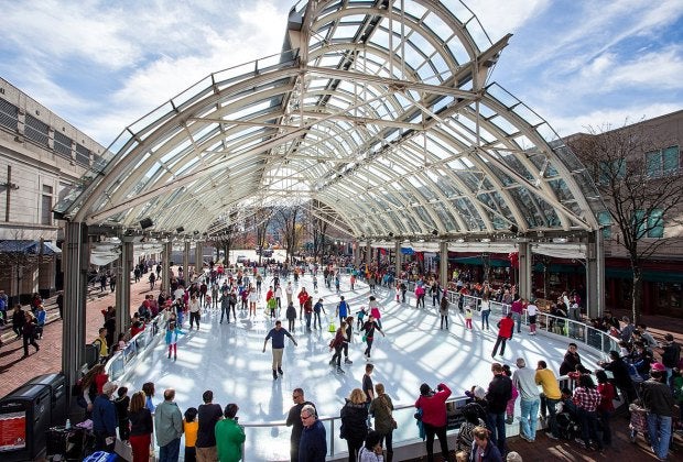 Lace up your skates and take a spin around the ice. Photo courtesy of Reston Town Center