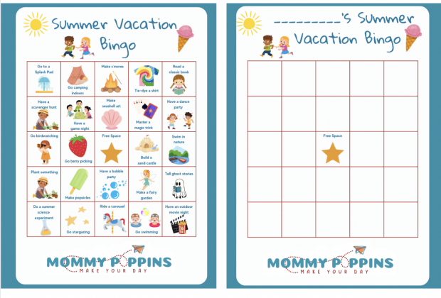 Bingo cards give structure to summer fun and put kids in the driver's seat!