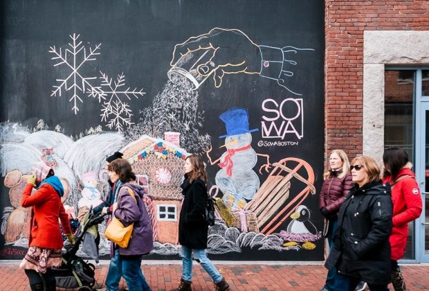At the 10-day SoWa Winter Festival, discover a shopping village with 100 vendors, live ice sculpting, and food trucks. Photo courtesy of SoWa Boston, Facebook
