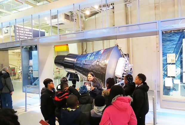 Kids can get a lesson in space technology at the Intrepid Sea, Air, and Space Museum's STEM Matters spring break camp. Photo courtesy of the museum
