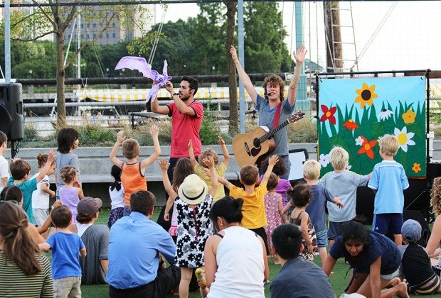 The Pop Ups bring summertime music, dancing, and fun to Hudson RiverKids. Photo courtesy of the event
