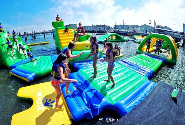 The Totally Tubular Aqua Park offers 8,500 square feet of fun in Ocean City. Photo courtesy of Totally Tubular