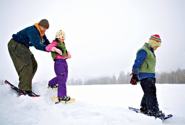 Snowshoeing is an activity that suits all ages. Photo courtesy of the Trustees of Reservations