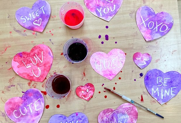 Surprise your little valentines with sweet magic crayon messages.