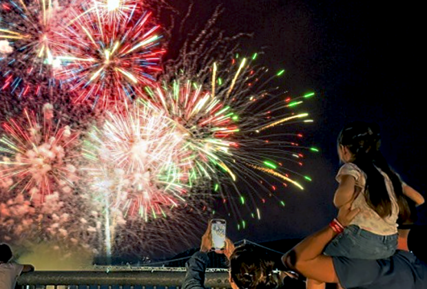 Watch a fireworks display like you’ve likely never seen before: in the middle of the Hudson River. Photo courtesy of Walkway over the Hudson