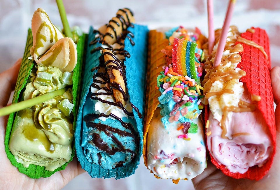 Ice cream tacos come in every flavor and color. Photo courtesy of Sweet Rolled Tacos