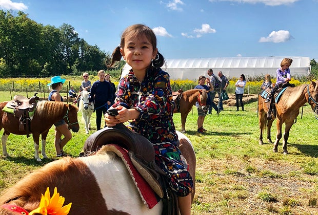 Pony rides are part of the farm fun at Terhune Orchards