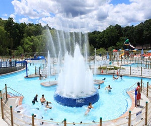 Tibbets Brook Park's swimming complex includes a splash pad complete with cool jets and sprinklers. 