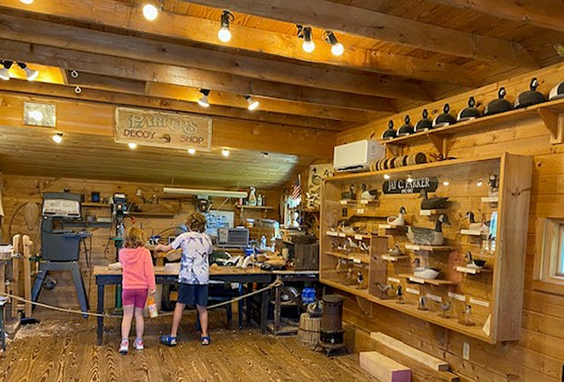 Guide to visiting the Tuckerton Seaport Museum with kids: Inside Parker's Decoy Shop